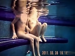 Naughty nudists enjoy banging hard underwater in the pool on Watchteencam.com