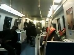 Drunk lady pees in subway car on Watchteencam.com