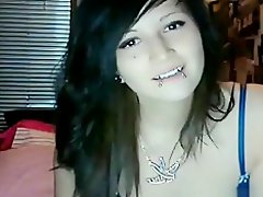 Emo girl gets naked for some solo sex action on Watchteencam.com