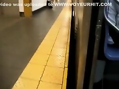 Drunk coed relieves herself at a metro station on Watchteencam.com