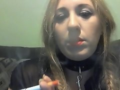 Elle Moon BBW Smoking Fetish Lipstick Collar on Watchteencam.com