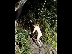 Dick hanging out on rope swing on Watchteencam.com
