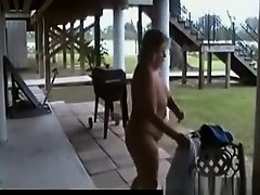 Drunk mature blonde showing off naked on Watchteencam.com
